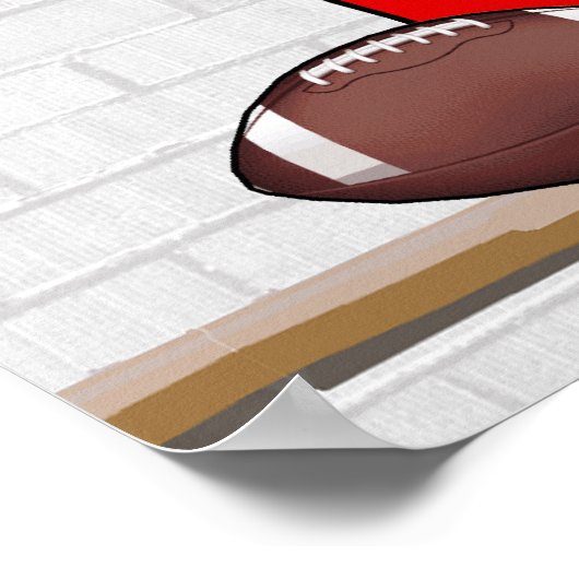 Poster Jersey de football bleu blanc rouge personnalisé (Coin)