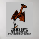 Poster Jersey Devil Creature Cryptid Texte personnalisabl (Devant)