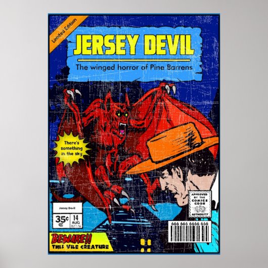 Poster Jersey Devil Vintage (Devant)
