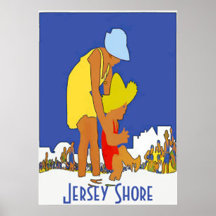 Poster Jersey Shore Beach Style Vintage