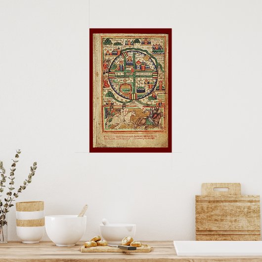 Poster Jérusalem dans les temps croisés Manuscrit illustr (Cuisine)