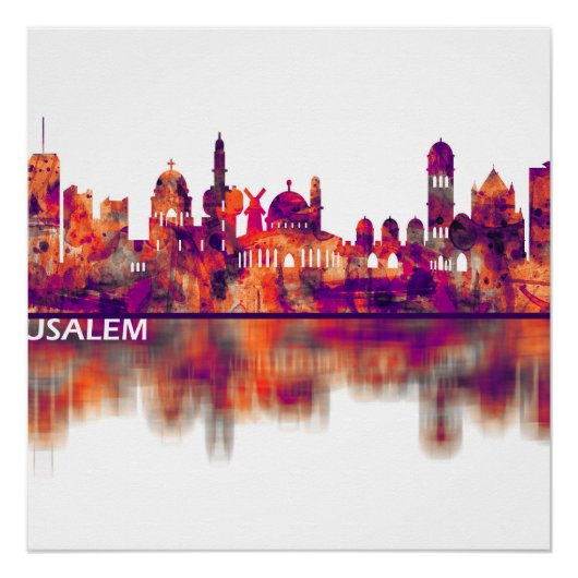 Poster Jérusalem Israel Skyline (Devant)