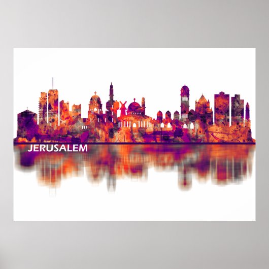Poster Jérusalem Israel Skyline (Devant)