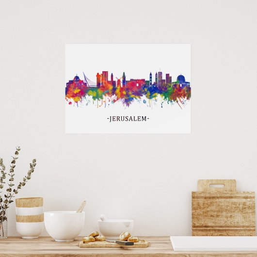 Poster Jérusalem Israel Skyline (Cuisine)