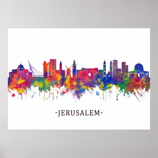 Poster Jérusalem Israel Skyline (Devant)