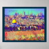 Poster Jerusalem Psalm 122 Pray for Peace Canvas Print (Devant)