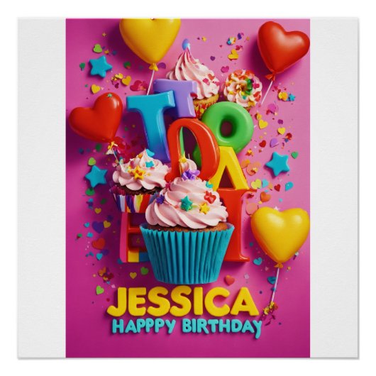Poster Jessica Joyeux anniversaire" (Devant)