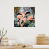 Poster Jessie Arms Botke - Flamants roses et lotus (Cuisine)
