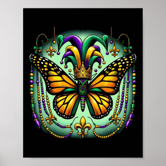 Poster Jester Papillon Monarque Mardi Gras (Devant)