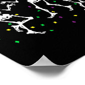 Poster Jester Skeleton Dancing Mardi Gras Bones Carnival (Coin)