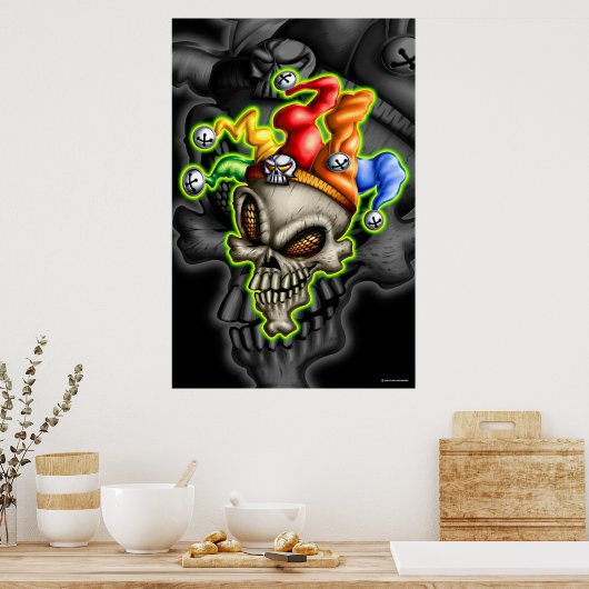 Poster Jester Skull (Poster) (Cuisine)