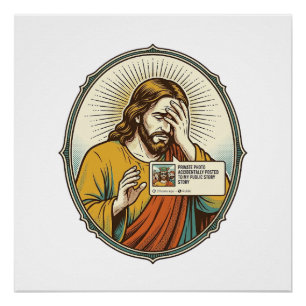 Poster Jésus a ajouté à l'histoire au lieu d'un message d