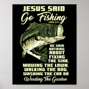 Poster Jésus a dit allez pêcher Histoire de poisson Bible