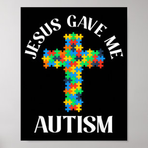 Poster Jésus a donné la sensibilisation à l'autisme chrét