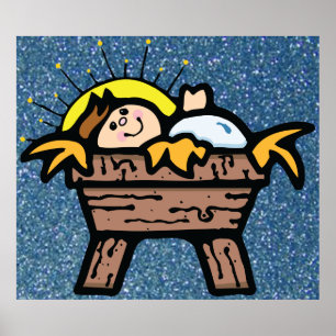 Poster jésus à la mangeoire