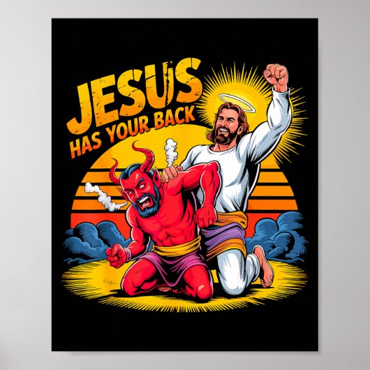 Poster Jésus a votre dos foi chrétienne (Devant)