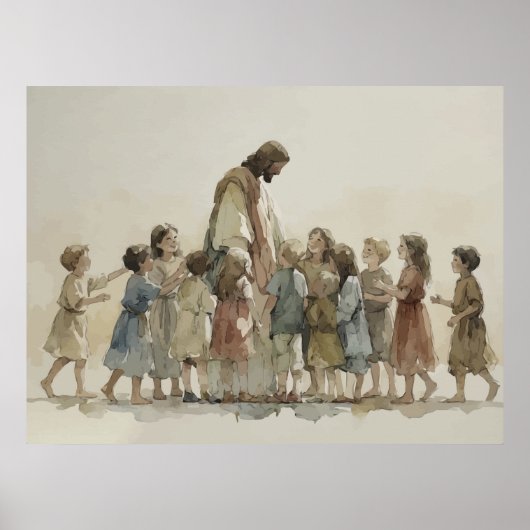 Poster Jésus accueille les enfants (Devant)