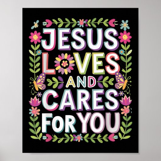 Poster Jésus Aime Et S'Occupe De Vous (Devant)