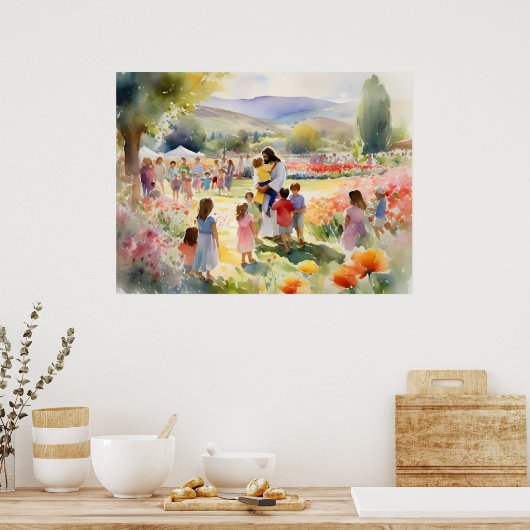 Poster Jésus Aime Les Enfants (Cuisine)