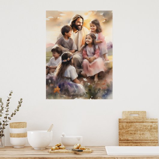Poster Jésus aime les enfants (Cuisine)