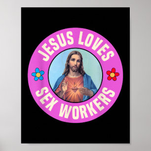 Poster Jésus aime les ouvriers Fleurs de Foi chrétienne