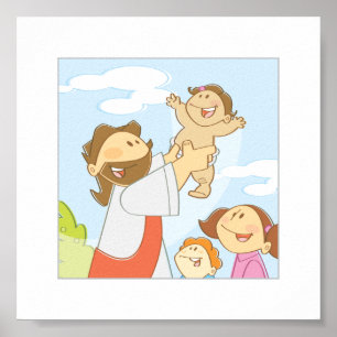 Poster Jésus Aime Les Petits Enfants - 6 x 6"