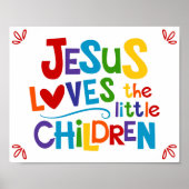 Poster Jésus Aime Les Petits Enfants Chrétiens (Devant)
