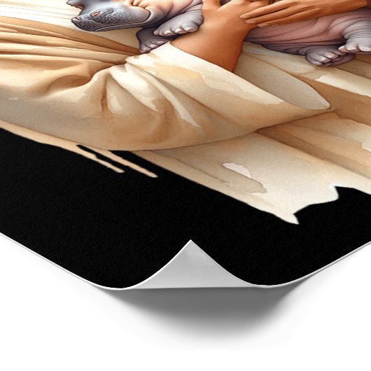 Poster Jésus Aime Moo Deng Bouncy Pig Cute Ba (Coin)