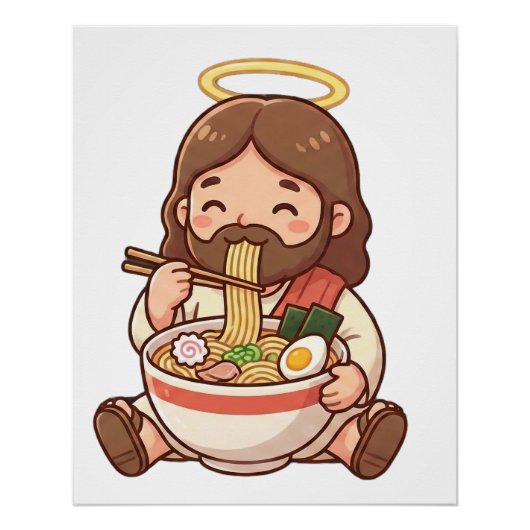 Poster Jesus also likes ramen (Devant)