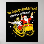 Poster Jesus And Santa The Boys Are Back In Town Funny Ch (Devant)