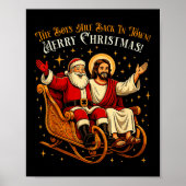 Poster Jesus And Santa The Boys Are Back In Town Funny Ch (Devant)
