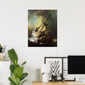Poster Jésus apaisant la tempête dans la mer de Galilée (Bureau à domicile)