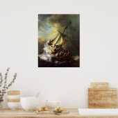 Poster Jésus apaisant la tempête dans la mer de Galilée (Cuisine)