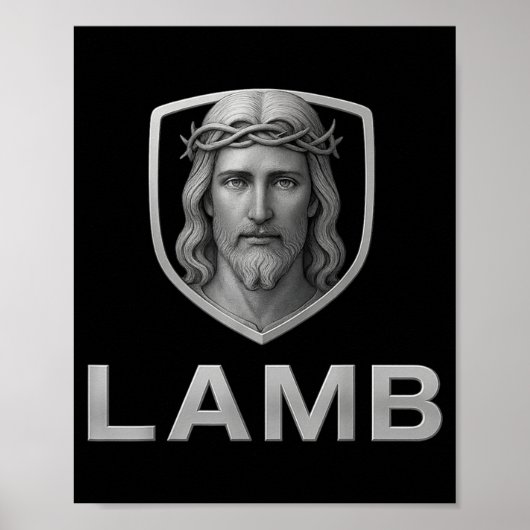 Poster Jesus As The Lamb Iconic Christian Image  (Devant)