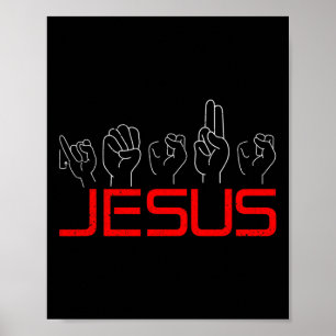 Poster Jésus ASL Langue des Signes Américaine Chrétien So