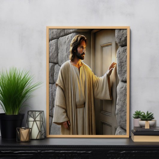 Poster Jesus at Sunrise Antique Door