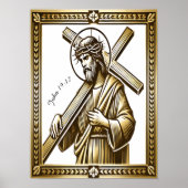Poster Jésus avec Croix d'or de la Rédemption (Devant)