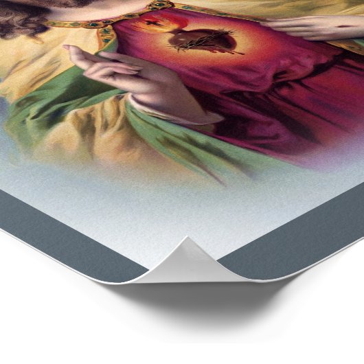 Poster Jésus avec le Coeur lumineux (Coin)