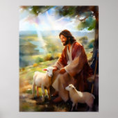 Poster Jésus avec le mouton (Devant)
