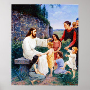 Poster Jésus bénit les enfants Elin Danielson-Gambogi