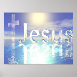 Poster Jésus bleu