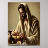 Poster Jésus brise le pain dans la paix divine (Devant)