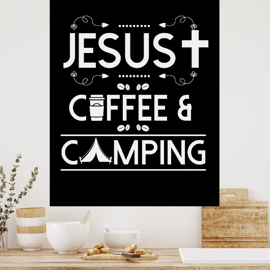 Poster Jesus Café Et Camping (Cuisine)