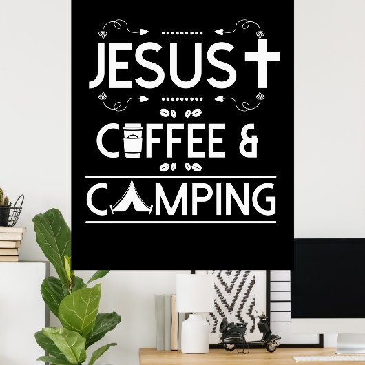 Poster Jesus Café Et Camping (Bureau à domicile)