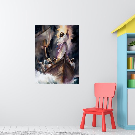 Poster Jésus Calme La Tempête (Pépinière 1)