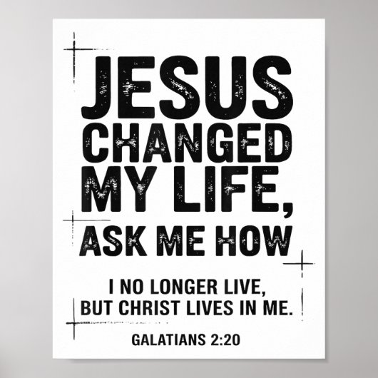 Poster Jesus Changed My Life Ask Me How Christian Bible V (Devant)