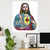 Poster Jésus Christ abstrait art religieux original (Bureau à domicile)