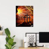 Poster Jésus Christ amour de Dieu Croix Crucifix (Bureau à domicile)