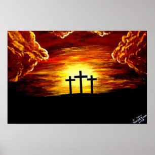 Poster Jésus Christ amour de Dieu Croix Crucifix