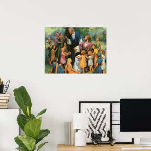 Poster Jésus-Christ Bénédiction des enfants, Religion Vin